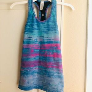 Blue and pink ivivva size 7 workout tank top